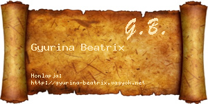 Gyurina Beatrix névjegykártya