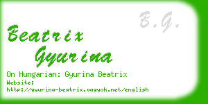 beatrix gyurina business card